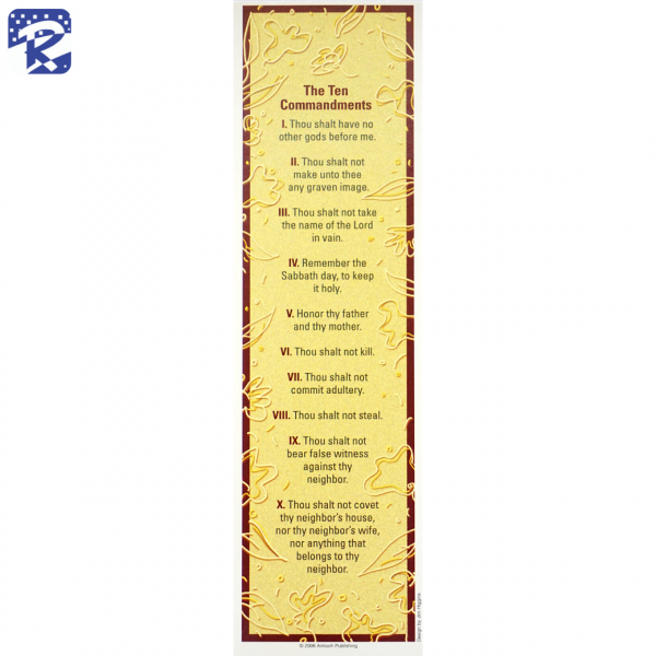 English bookmark - The Ten Commandments