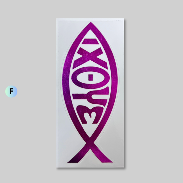 สติ๊กเกอร์ Die Cut สัญลักษณ์รูปปลา - Image 3